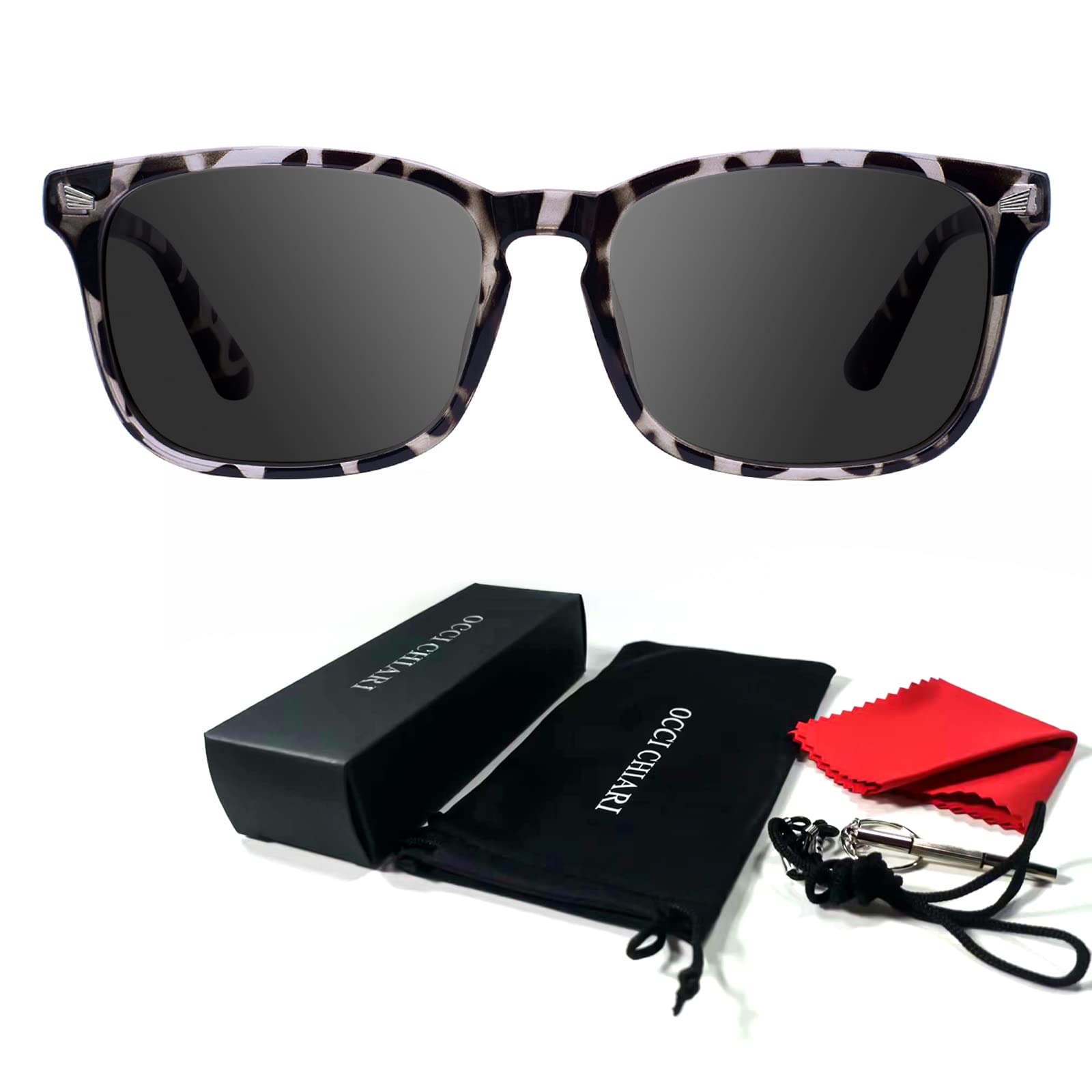 OCCI CHIARI Women's Stylish Rectangle Sun Reading Glasses 4.0 Magnification - UV Protection Sunglasses Readers for Women (Leopard Print, +4.00) - Perfect for Outdoor Reading, Driving, Beach & Fashion Accessories