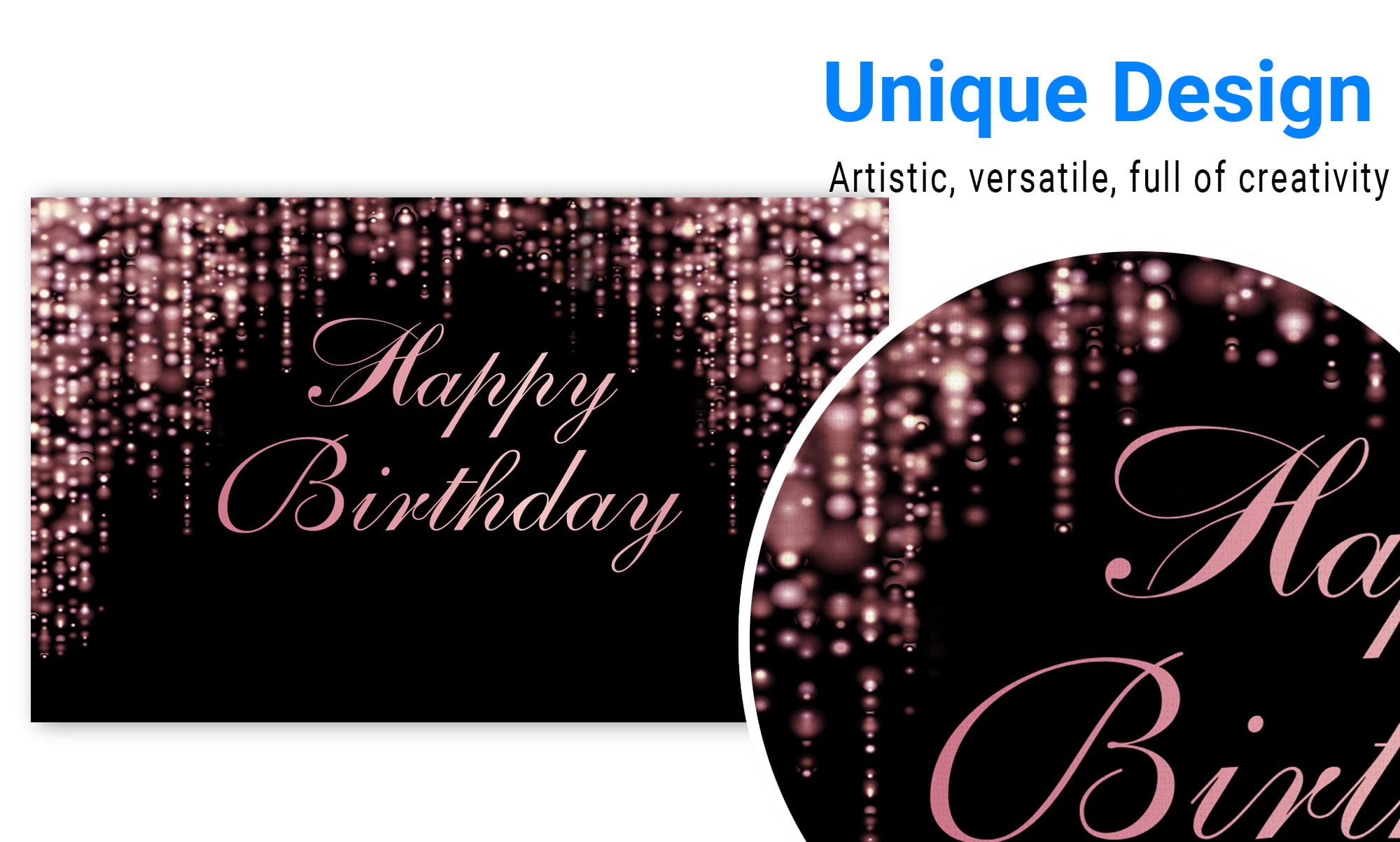 Rose Gold Glitter Sequin Birthday Backdrop - Pink Sparkle Bokeh Photography Background for Girls Party, Baby Shower, Cake Table & Photo Booth Decorations | Perfect for Birthday Celebrations, Baby Showers & Special Events