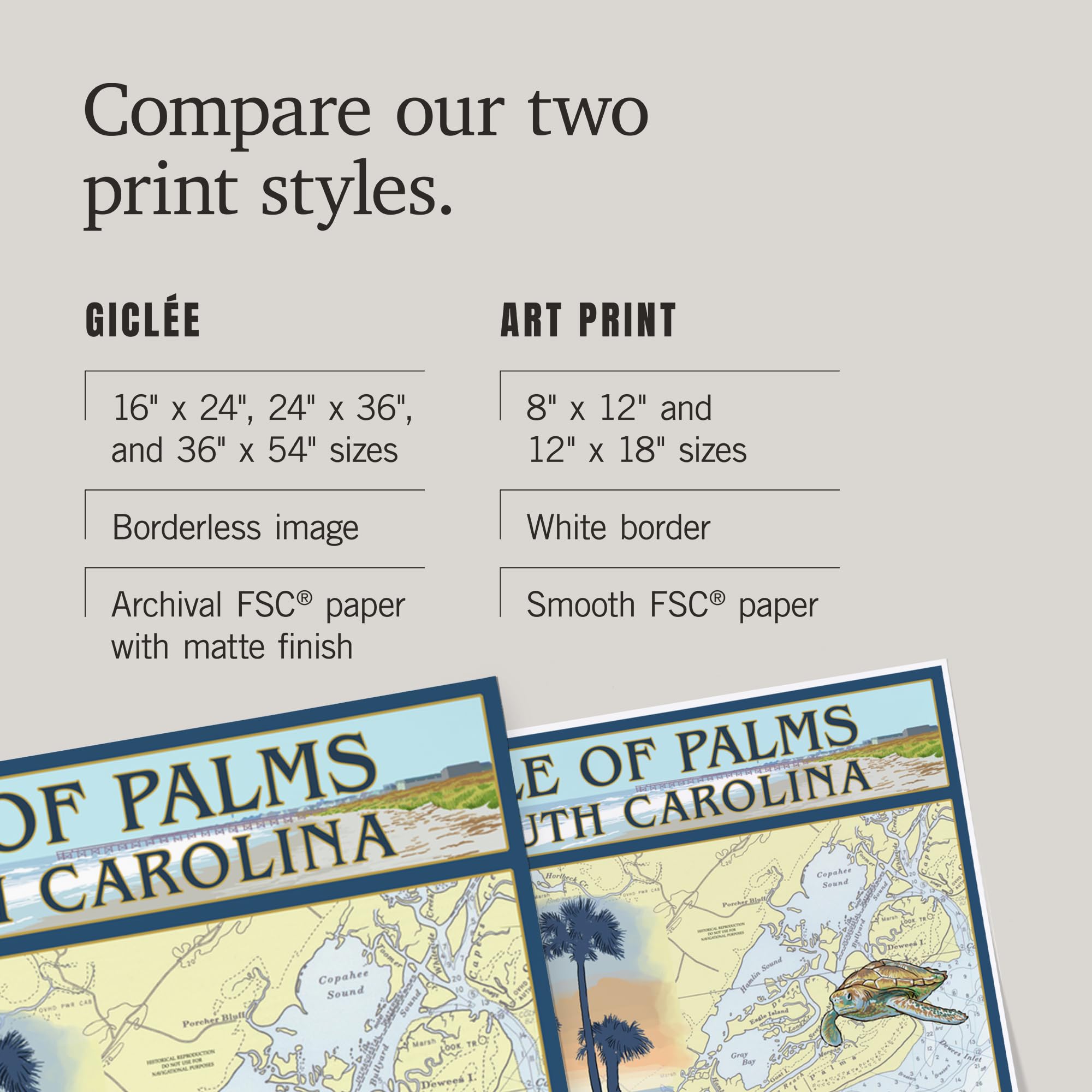 Lantern Press 16x24 Inch Giclee Art Print - Isle of Palms South Carolina Nautical Chart Wall Decor | Perfect for Coastal Living Rooms, Beach Houses & Nautical Themed Offices