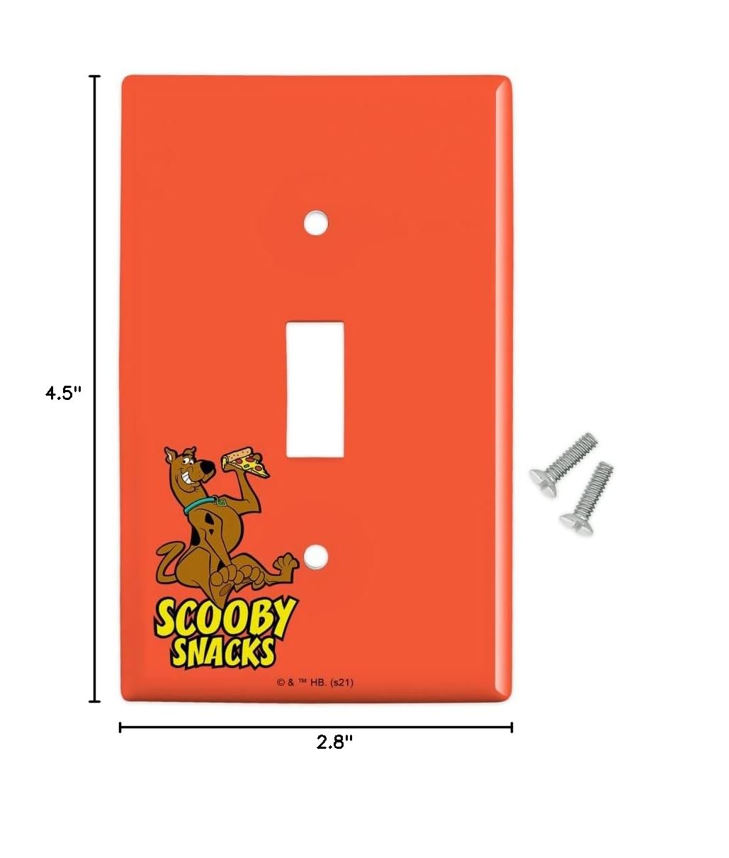 Scooby Snacks Plastic Wall Decor Light Switch Plate Cover - Fun Cartoon Graphics for Kids Room, Bedroom, or Game Room - Easy DIY Home Decor Upgrade
