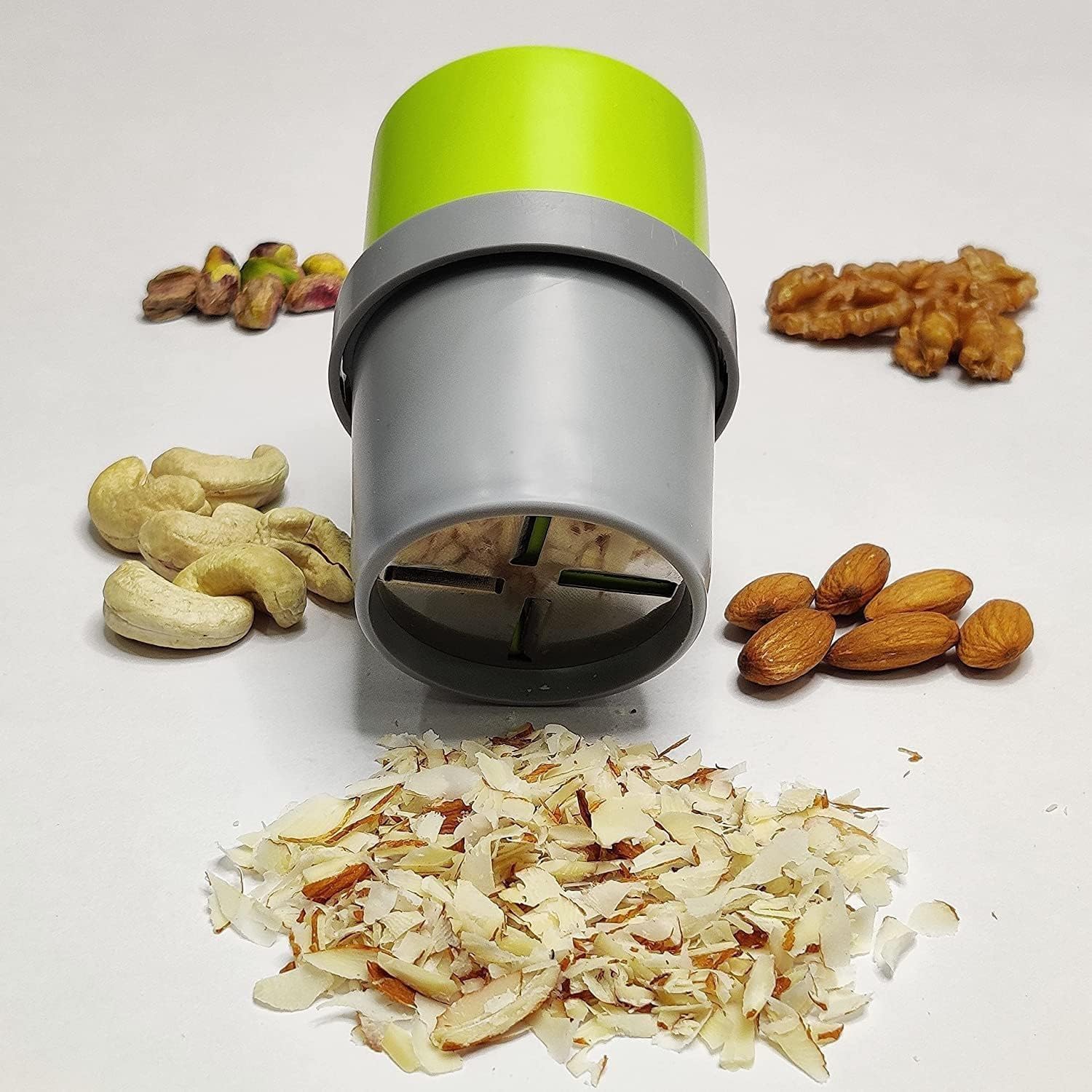 3-in-1 Multi-Function Dry Fruit Cutter & Grinder - Almond, Cashew, Chocolate & Butter Slicer with Interchangeable Blades (Pack of 1) - Perfect for Baking, Cooking & Healthy Snack Preparation