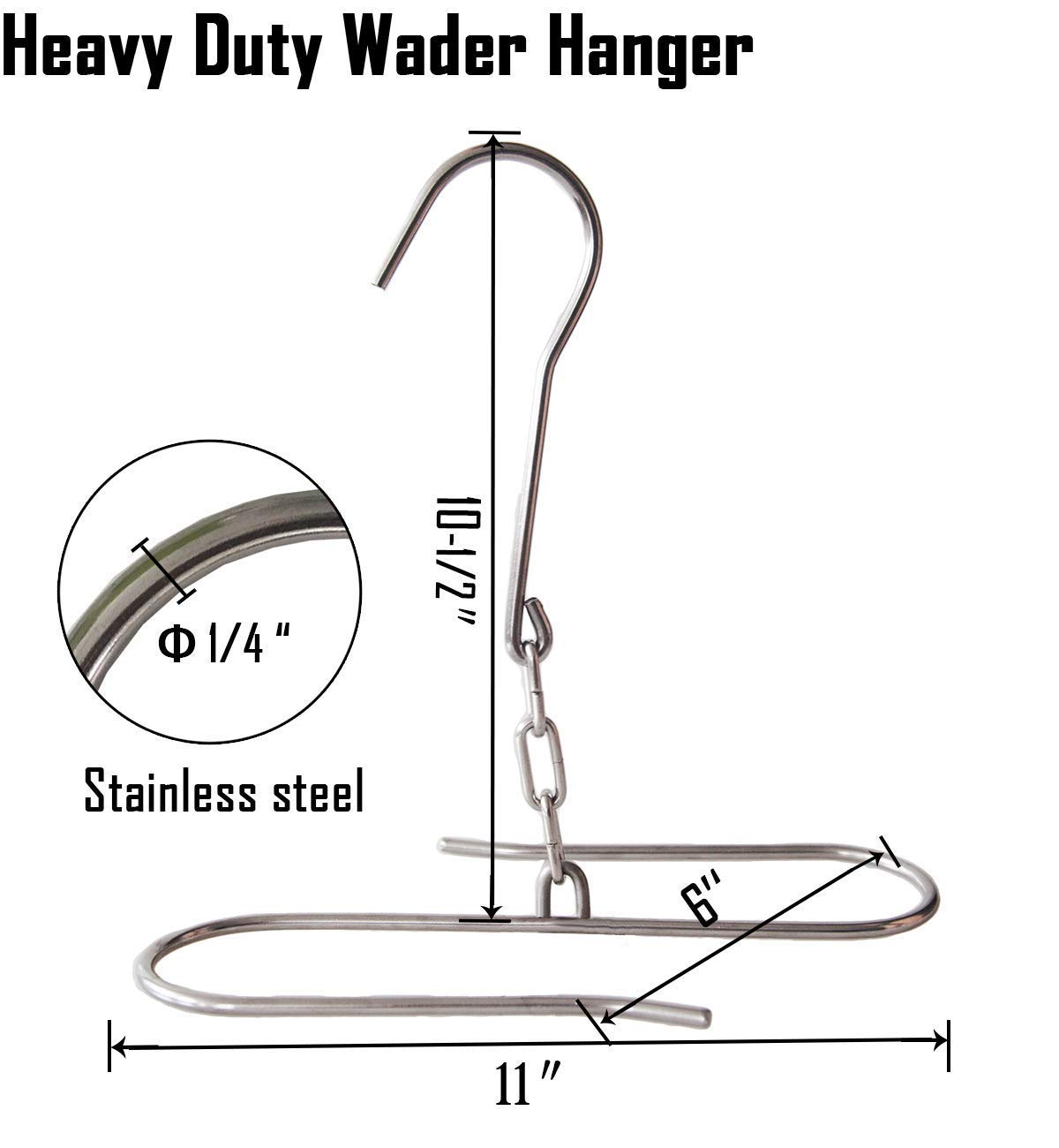 Stainless Steel Fishing & Hunting Waders Boot Hanger - 8 Fan Drying Rack for Wading Boots, Waders - Perfect for Garage, Boat Dock & Outdoor Gear Storage