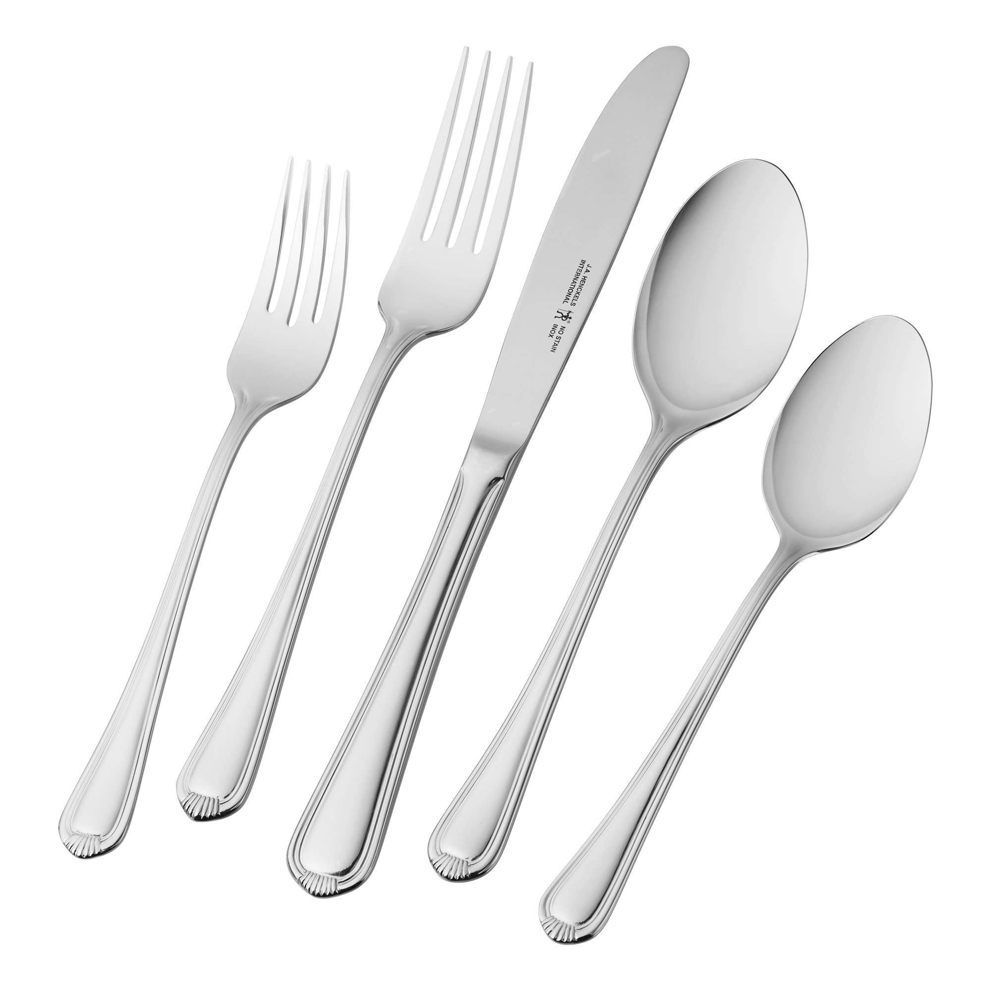 HENCKELS Alcea 65-Piece Flatware Set - Premium Stainless Steel Silverware with 8 Steak Knives for Dining, Entertaining & Special Occasions