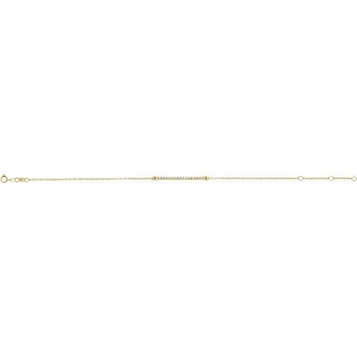 14K Yellow Gold 1/8 CTW Diamond Accent Bar Bracelet for Women - Elegant Stackable Jewelry for Everyday Wear, Special Occasions & Gift Giving