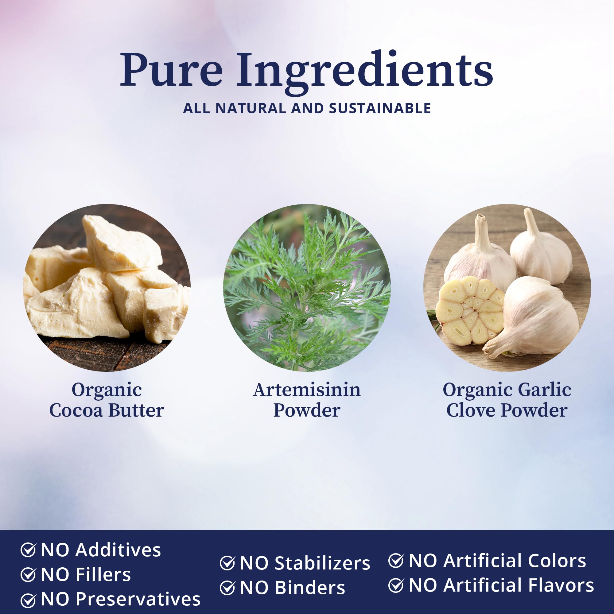 BioPure Artemisinin & Organic Garlic Powder Suppositories – Rich in Organosulfur Compounds for Broad-Spectrum Microbiome Balance – 30 Count – Supports Gut Health & Immune System – Ideal for Digestive Wellness & Detox