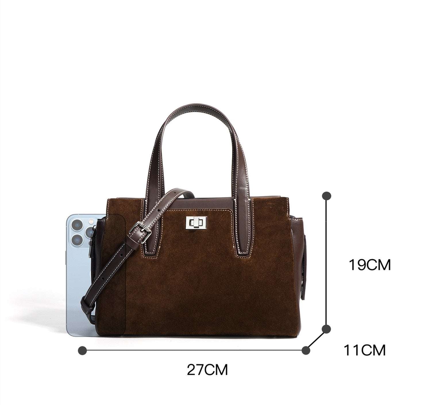 Premium Suede Leather Work Bag for Women & Men - Durable & Stylish Laptop Briefcase for Office, Business, Travel & Commuting