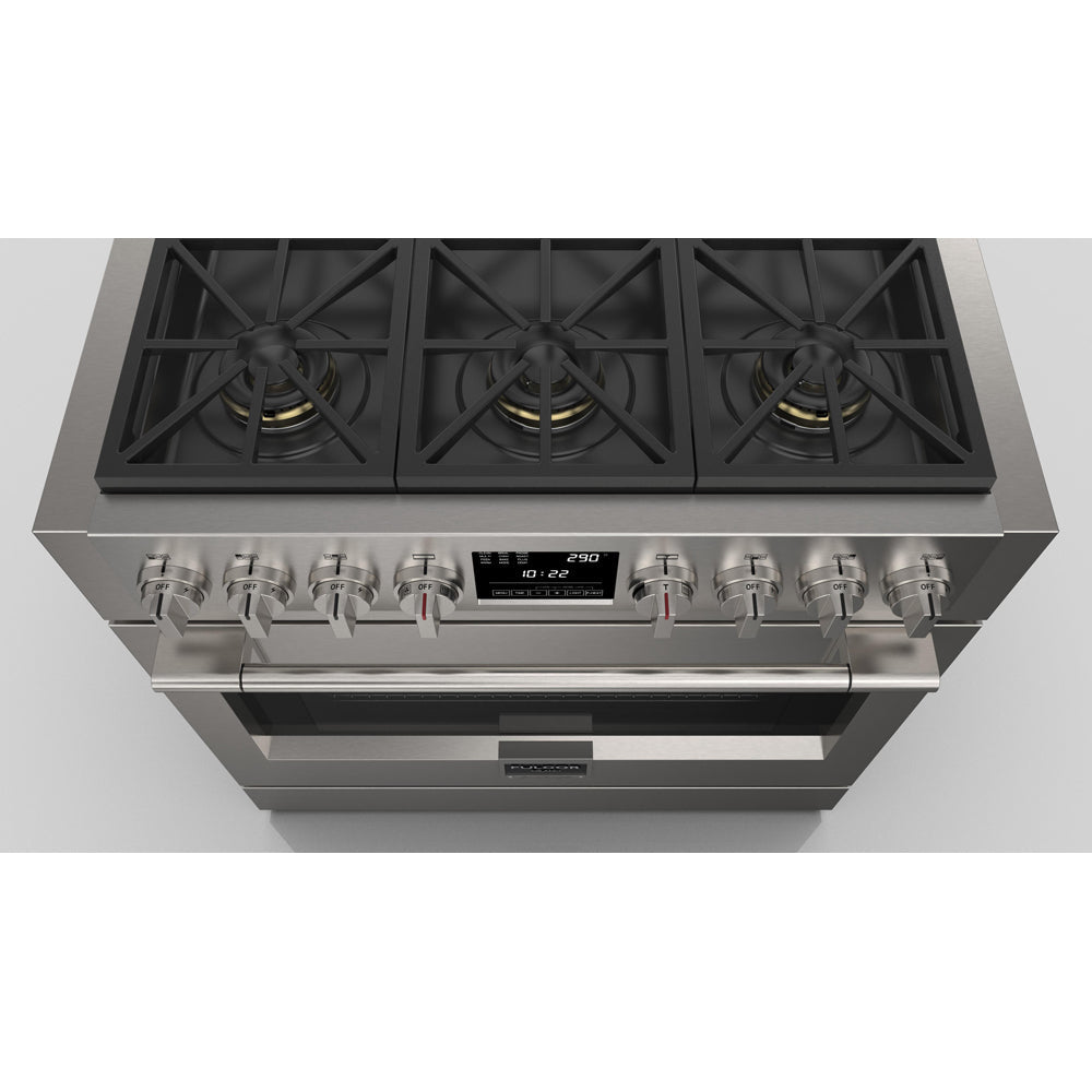 Fulgor Milano 36-Inch 600 Series Dual Fuel Range with 6 Burners - Stainless Steel Professional Gas Stove & Electric Oven (Model F6PDF366S1) - Perfect for Gourmet Cooking & Large Family Kitchens