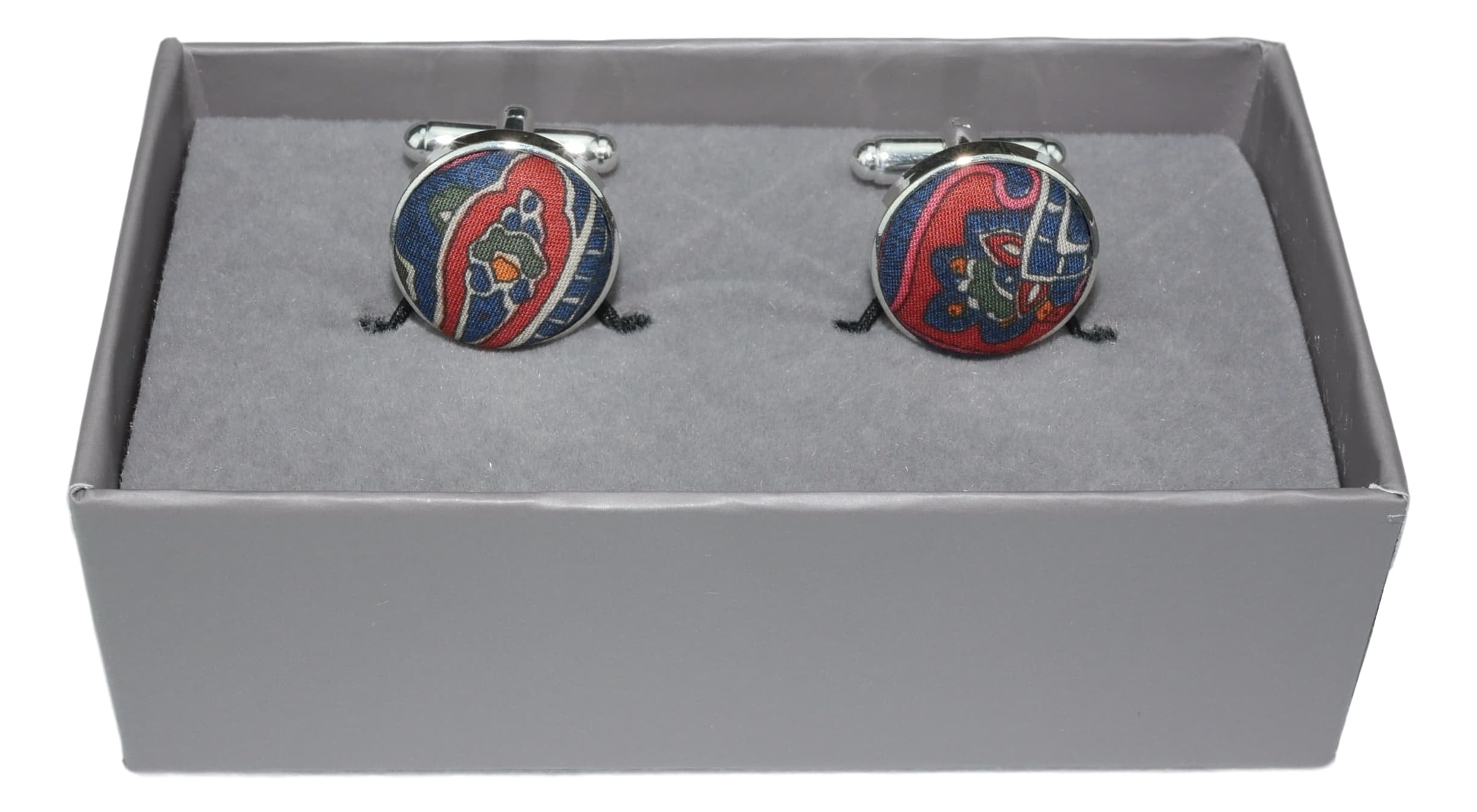 Elegant Traditional Paisley Fabric Cufflinks for Men - Perfect for Weddings, Business Attire & Formal Occasions