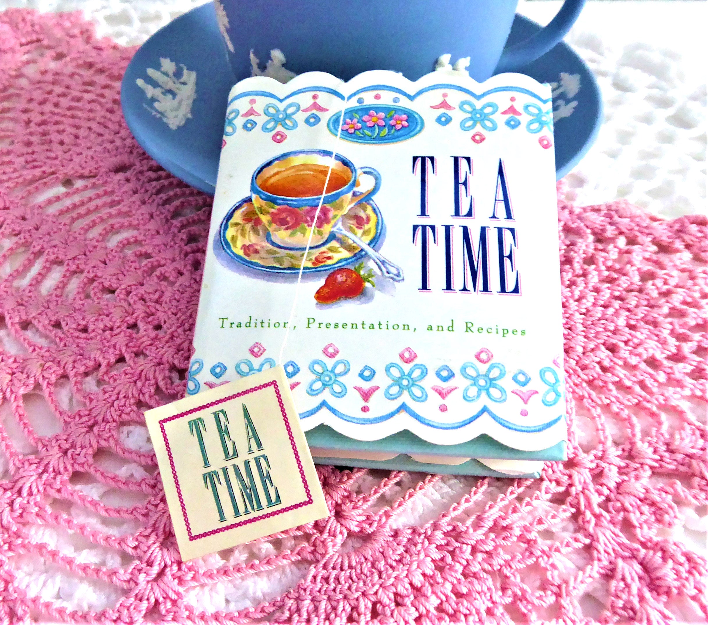 1992 Tea Time Mini Book - Traditional Presentation & Recipes Hardback with Dust Jacket - Perfect for Tea Lovers, Collectors & Vintage Book Enthusiasts