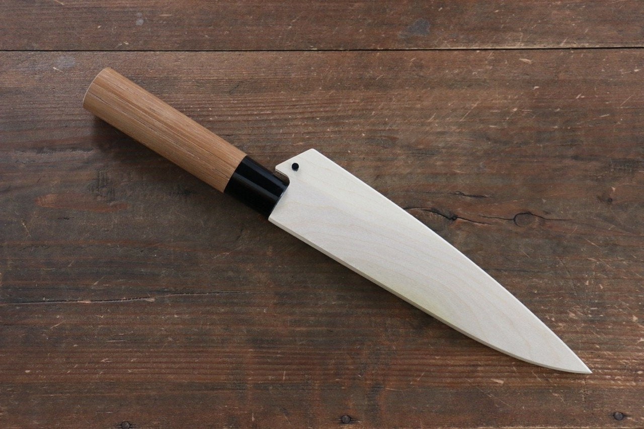 Premium Magnolia Saya Sheath for Hiraki Knife - 165mm Nashiji Finish with Plywood Pin - Perfect for Japanese Kitchen Knives, Sushi Preparation & Culinary Enthusiasts