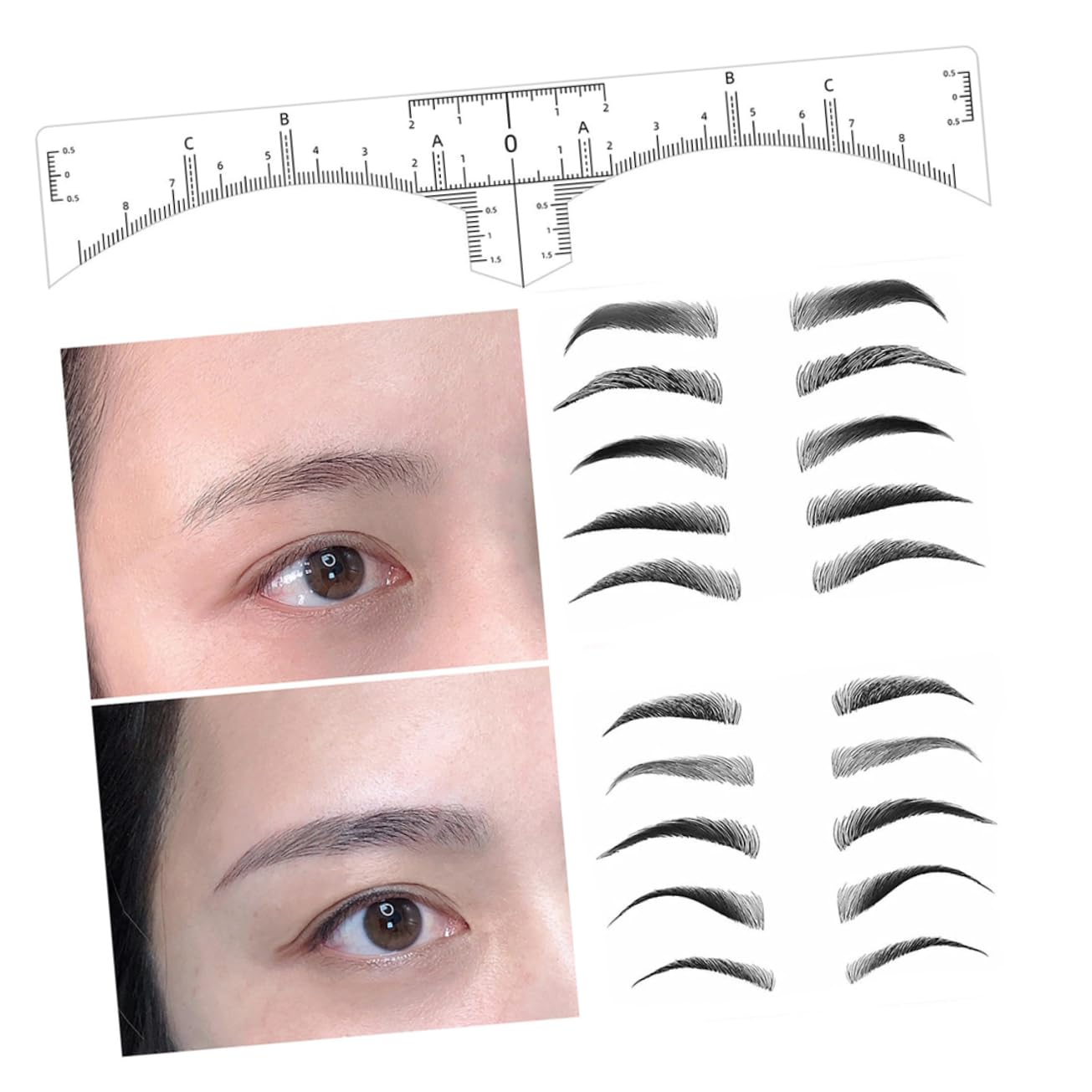 FRCOLOR 150 Pcs Eyebrow Stickers, Eyebrow Guide Stencil, Eyebrow Shaping Tool, Transparent Eyebrow Positioning Stickers – Perfect for Eyebrow Makeup, Shaping, and Symmetry – Ideal for Home, Salon, and Professional Use