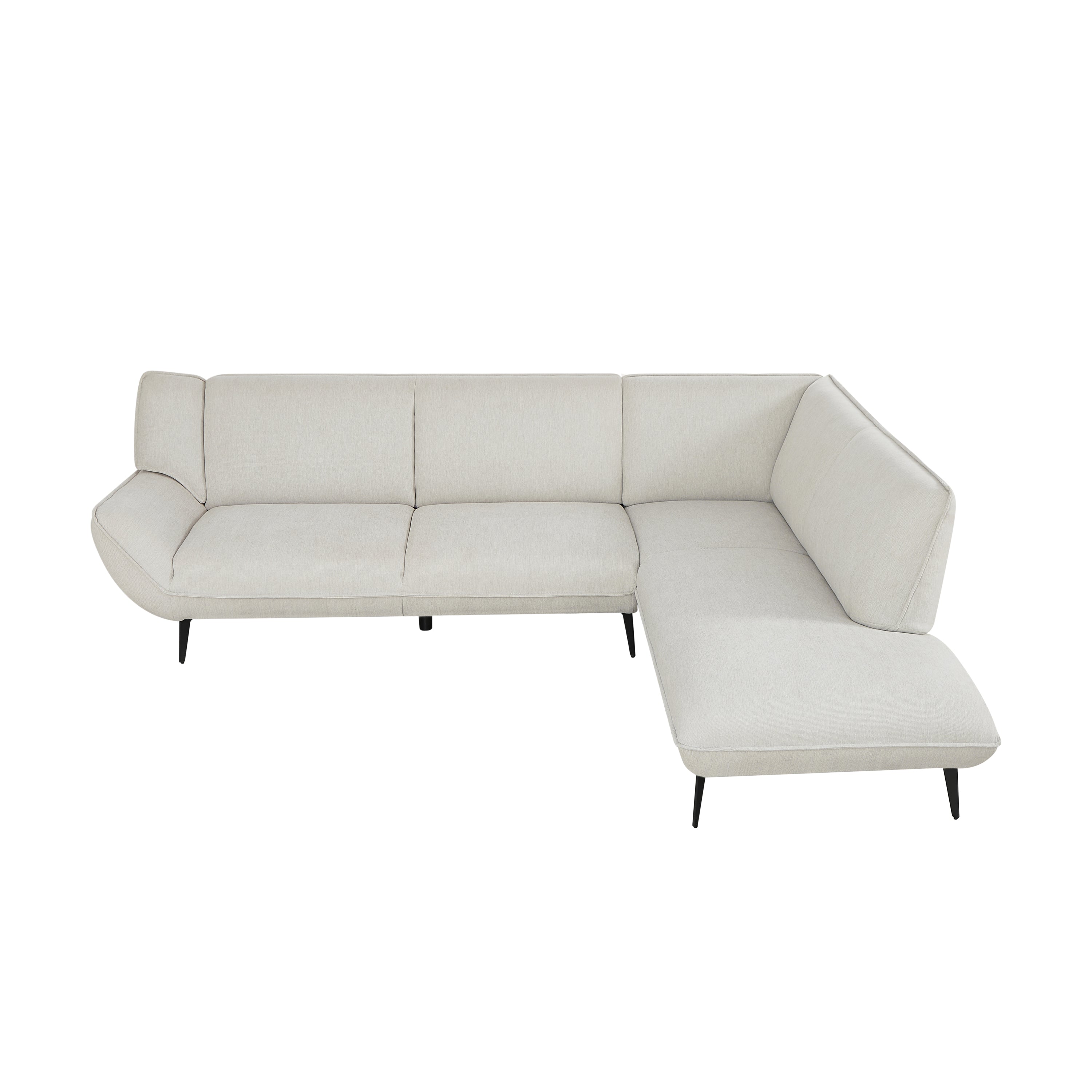 106-Inch Large Beige Two-Tone Blend Fabric Sofa with High Rebound Seat - Luxurious Comfort for Living Room, Family Room & Home Theater