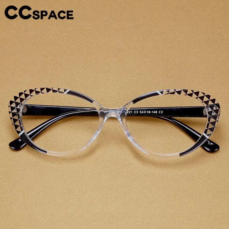 CCspace Women's Full Rim Cat Eye Titanium Reading Glasses - Lightweight & Durable R57128 for Work, Reading & Fashion Accessories