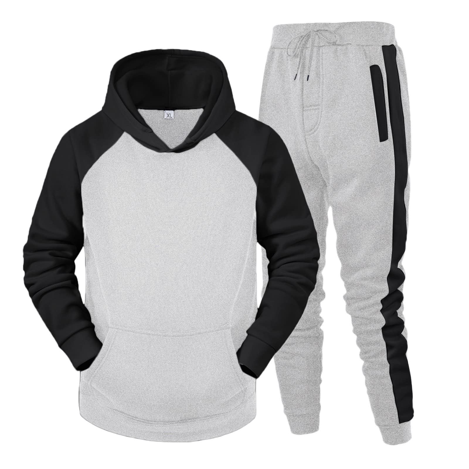 **JUNGE Men's 2-Piece Jogging Suits Set - Athletic Hoodie & Sweatpants Tracksuit for Running, Gym & Casual Wear**