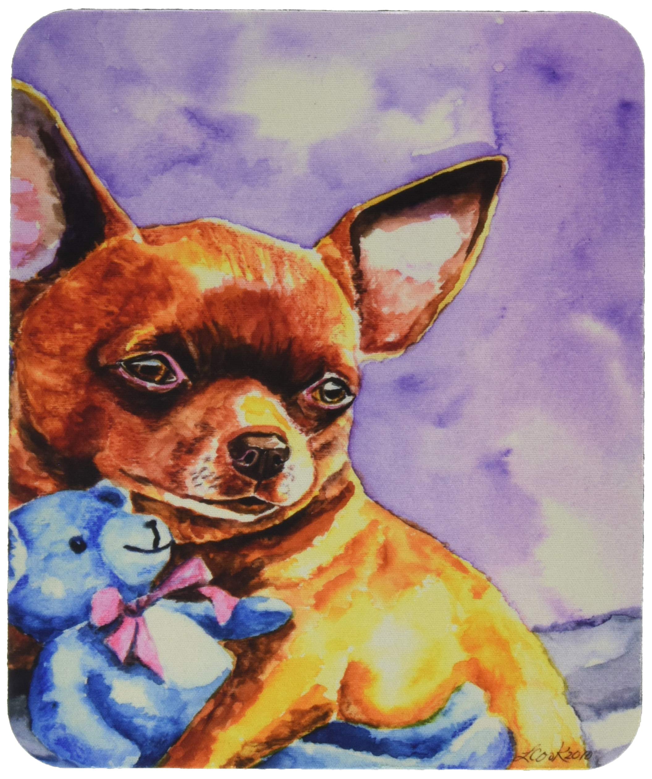 Caroline's Treasures 7340MP Chihuahua with Teddy Bear Mouse Pad - Large Washable Non-Slip Desk Mat for Home Office, Gaming & Computer Work | Perfect for Laptops, Desktops & Workspaces