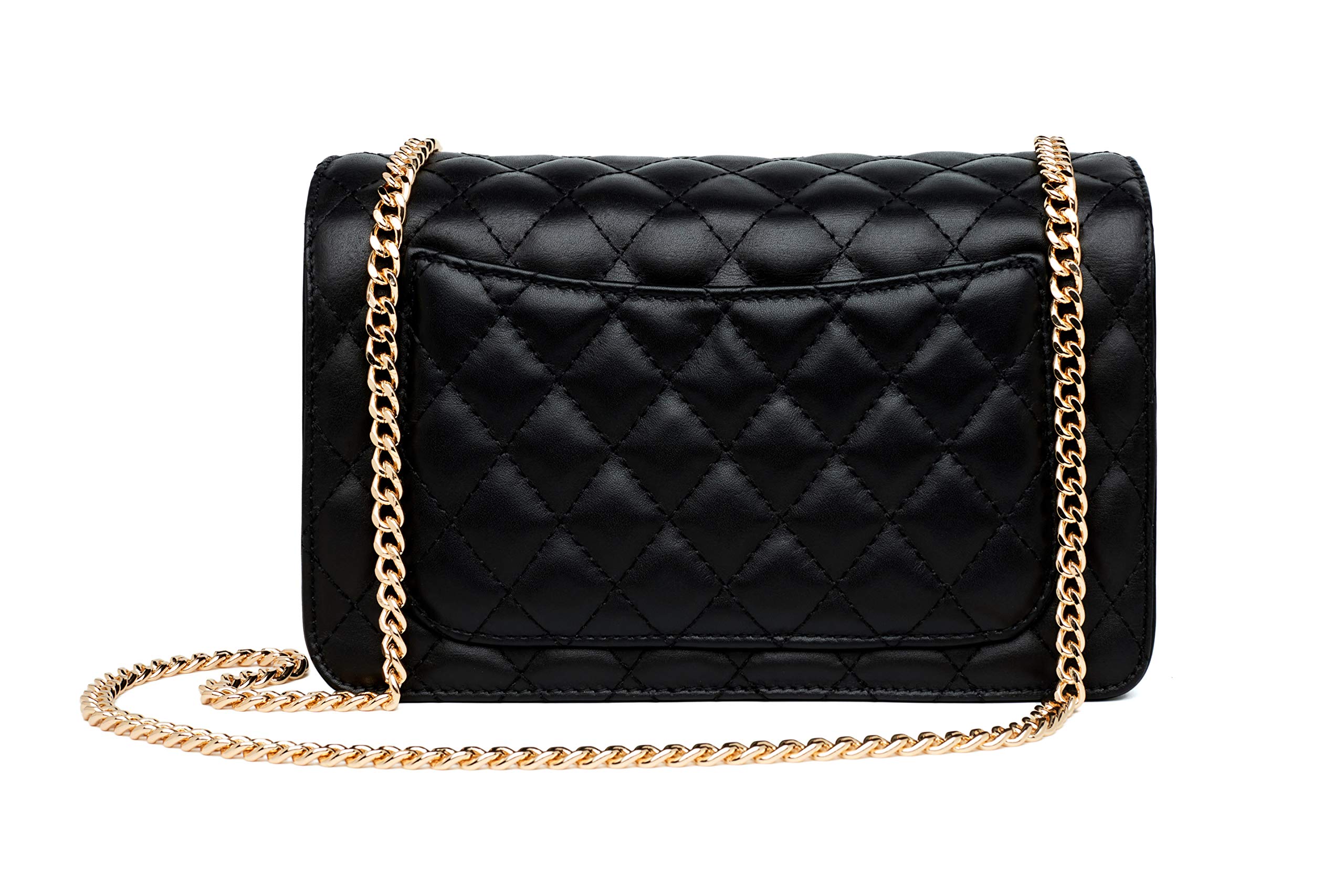 Chrysansmile Genuine Leather Quilted Crossbody Bag for Women - Stylish Shoulder Handbag with Chain Strap, Perfect for Daily Use, Work, and Evening Out