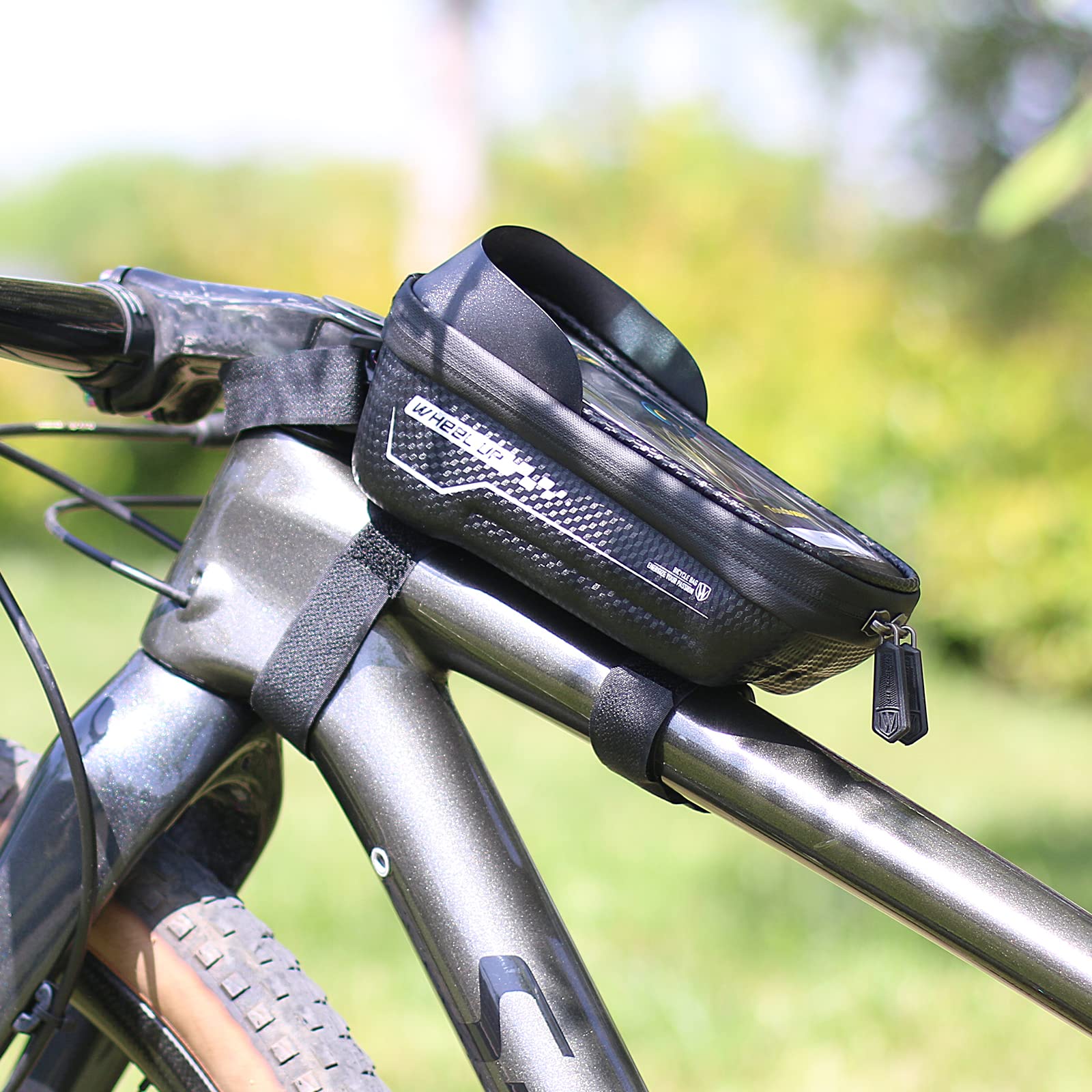 Waterproof Bike Phone Mount Bag - EVA Hard Shell Bicycle Top Tube Handlebar Bag with Rain Cover, Sensitive Touch Screen Compatible for Cycling, Commuting & Outdoor Adventures