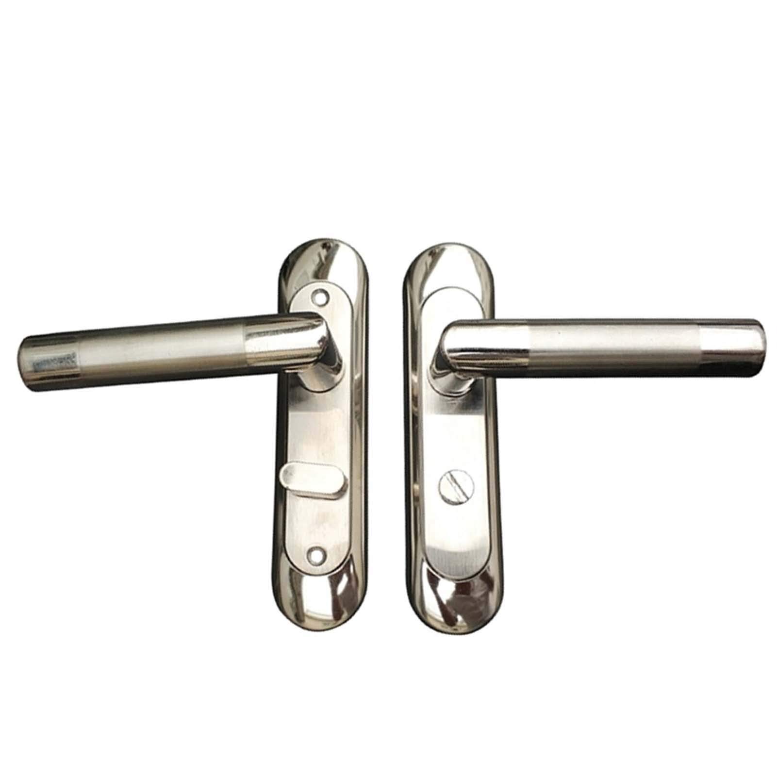 Premium Stainless Steel Interior Door Handle Lock - Anti-Theft Bathroom & Toilet Lock with 40mm Backset & 50mm Lock Spacing - Durable Lever Handle for Washroom, Bedroom & Office Doors (Home Security & Privacy Solution)
