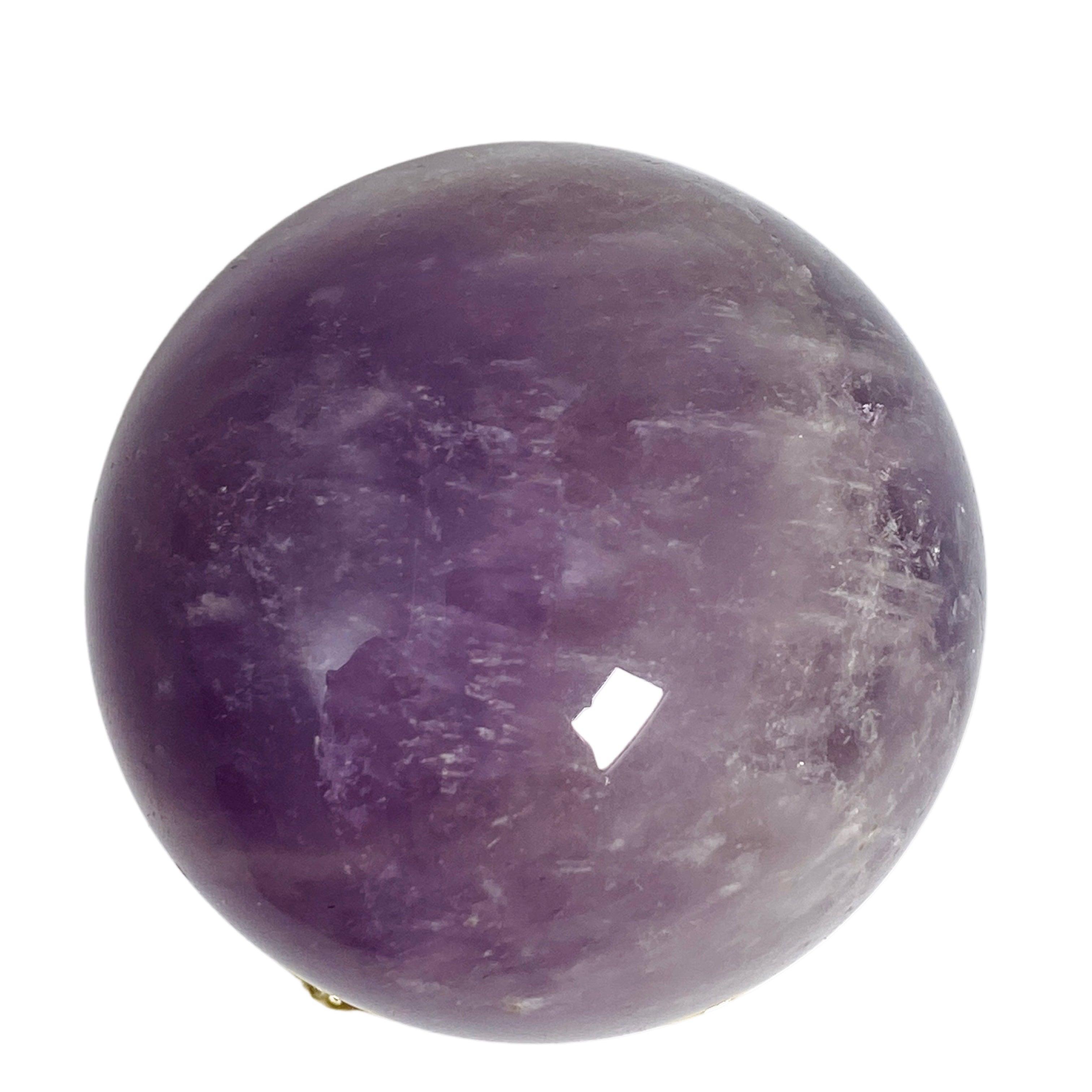 Natural Amethyst Crystal Sphere - AMS 02 Healing Stone for Meditation, Reiki, and Home Decor | Perfect for Spiritual Healing, Energy Work, and Office Desk Display