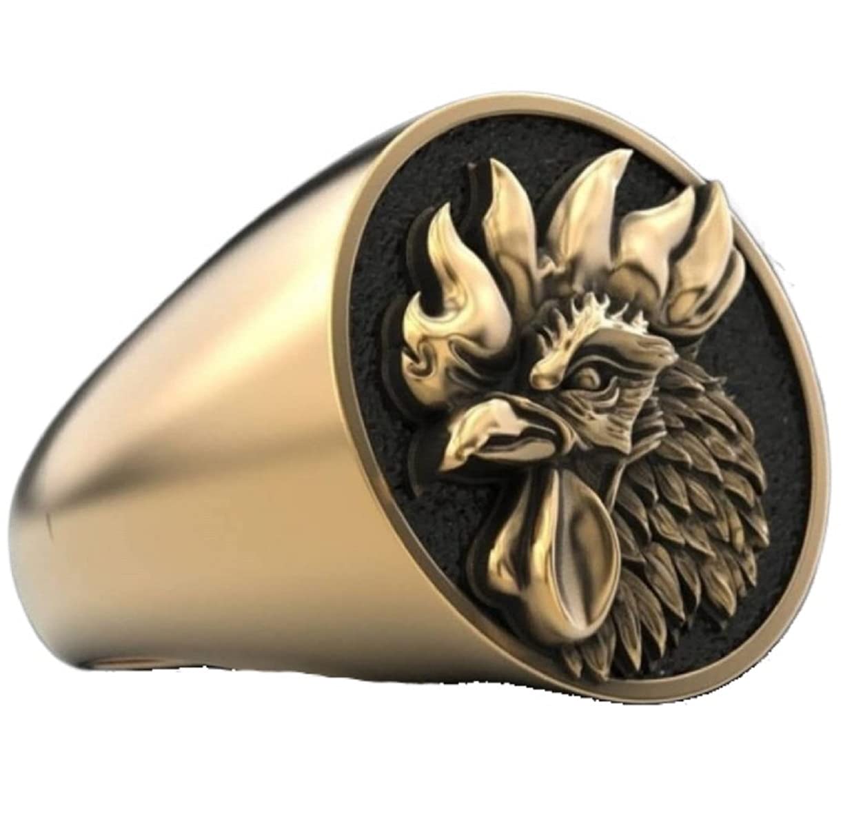 Gothic Rooster Ring for Men - Punk Phoenix Bird Signet Ring, Vintage Hip Hop Chicken Jewelry, Retro Rock Rooster Totem Amulet | Perfect for Gothic Fashion, Punk Style & Rock Music Lovers