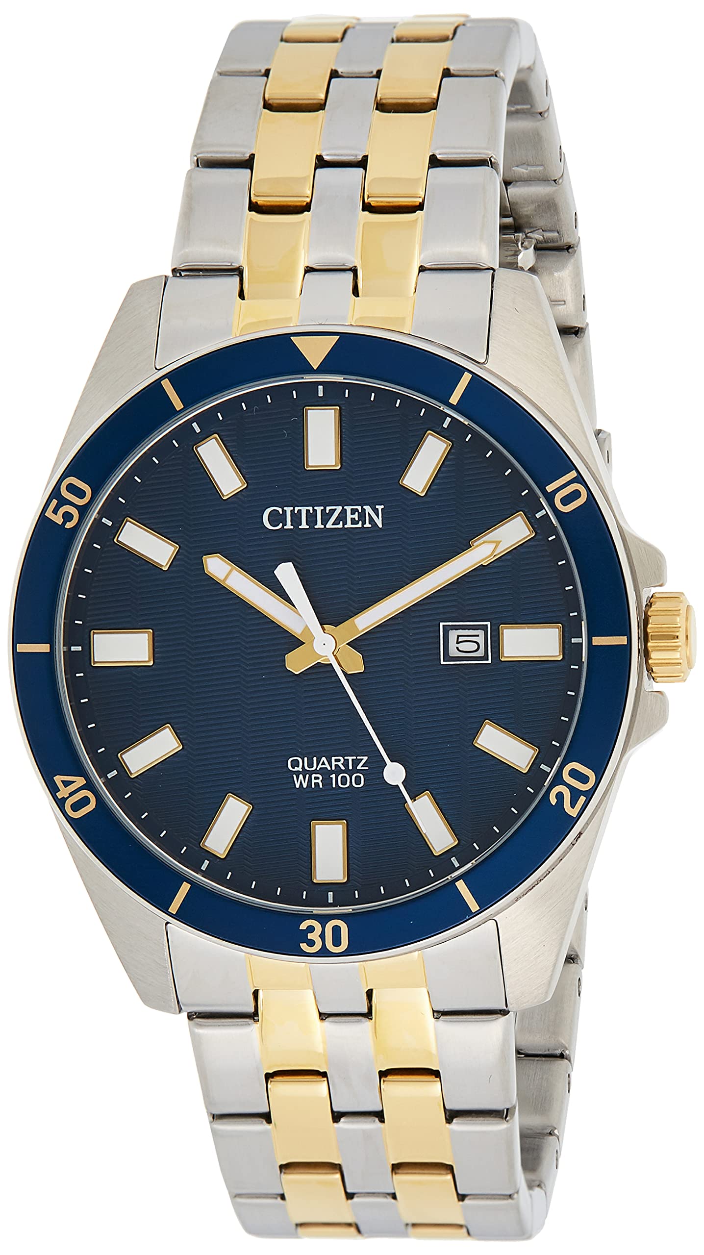 Citizen Men's Eco-Drive Stainless Steel Dress Watch BI5054-53L - Blue Dial, Water Resistant, Date Display - Perfect for Business, Formal Events & Everyday Wear