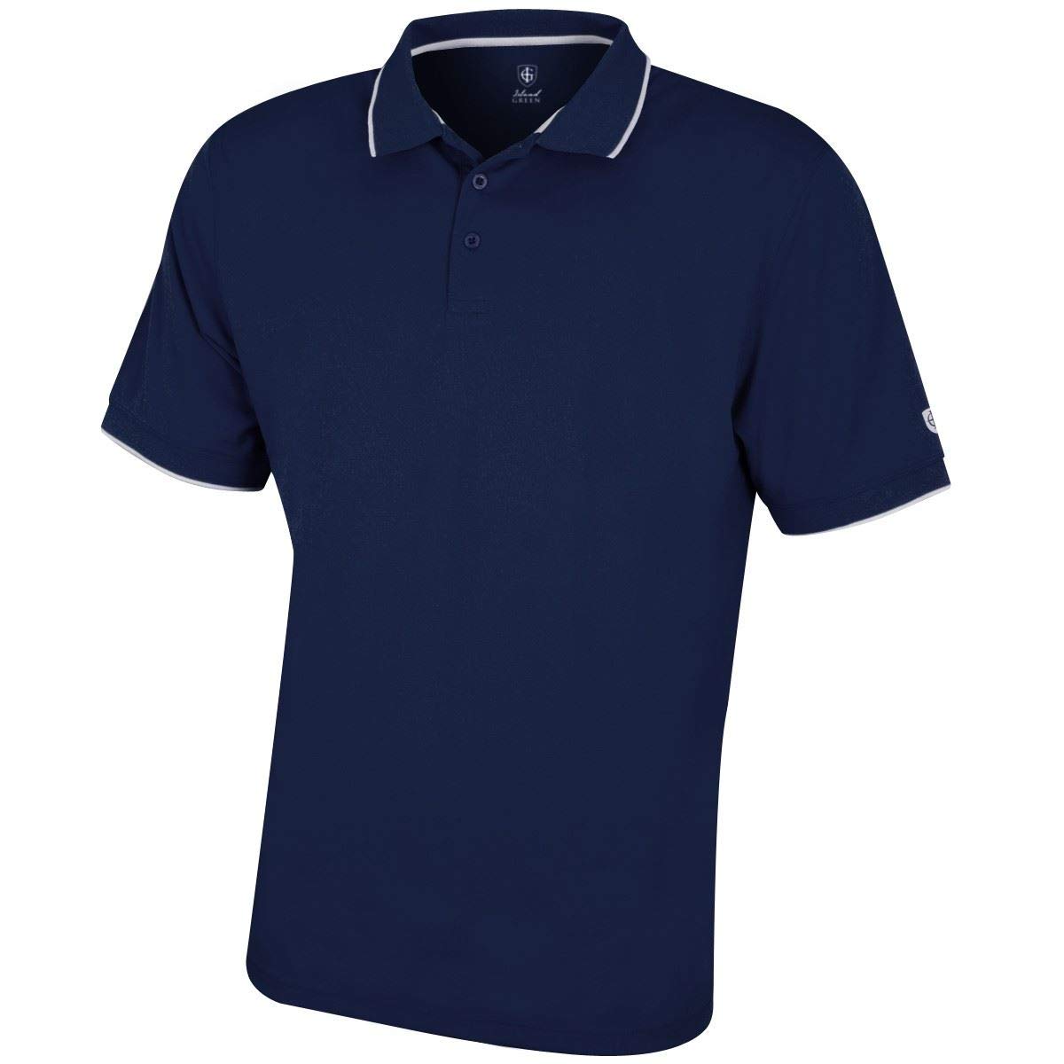 Island GREEN Men's Quick Dry Stretch Performance Golf Polo Shirt with Back Yoke Detail - Moisture Wicking & Breathable for Golf, Tennis & Casual Wear (Pack of 1)