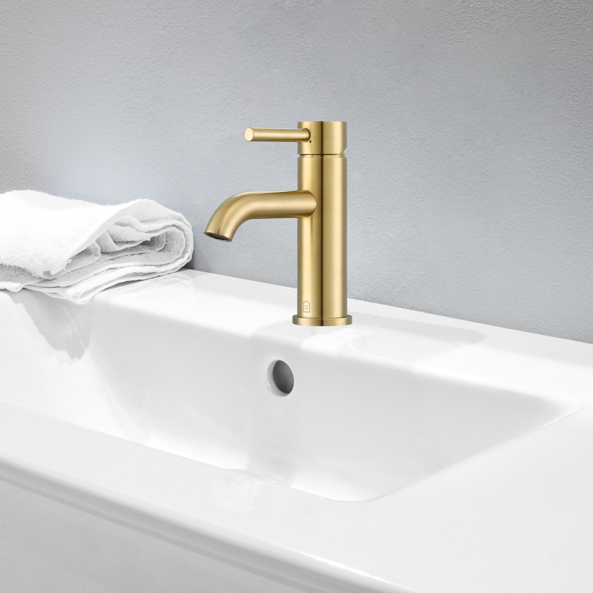 Ancona Valencia Single Handle 1 Hole Bathroom Faucet in Brushed Champagne Gold - Modern Waterfall Sink Faucet for Bathroom Vanity, Powder Room & Guest Bath (Oil-Rubbed Bronze Finish)
