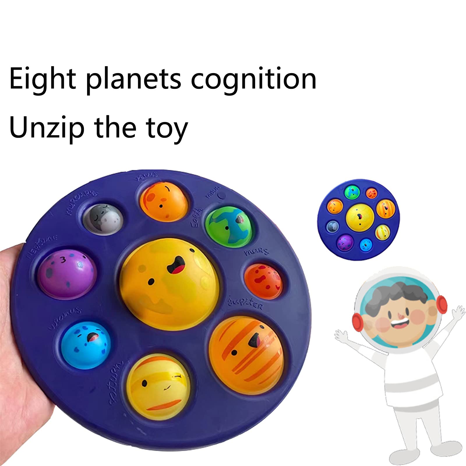 BULINGNA Pop Bubble Push Fidget Toy with Planet Design - Stress Relief Sensory Toy for Autism & Special Needs, Educational Astronomy Learning Toy for Kids - Perfect for Classroom, Home & Travel Use