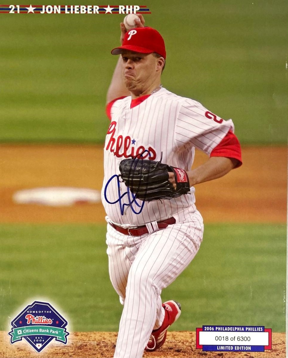 Jon Lieber Autographed 8x10 Philadelphia Phillies Photo - Sports Illustrated Collectible - Perfect for Baseball Memorabilia Displays & Fan Cave Decor
