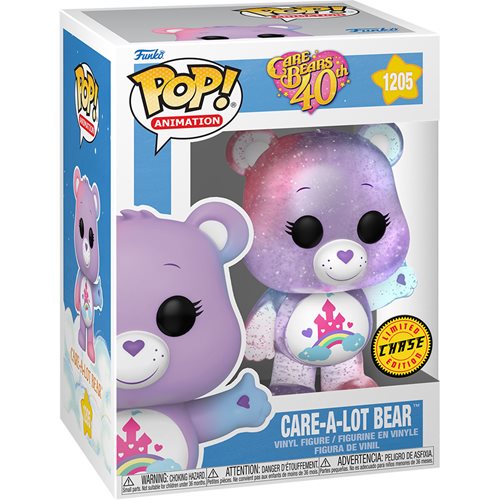 Care Bears 40th Anniversary Pop! Vinyl Figure - Care a Lot Bear Glitter Chase Edition #1205 - Perfect for Collectors, Birthday Gifts & Pop Culture Displays