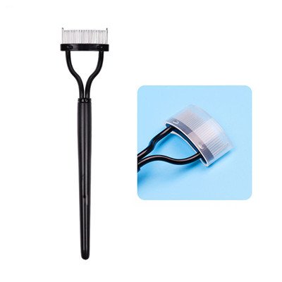 1PC Black Mascara Guide Applicator & Eyelash Comb - Eyebrow Brush & Curler for Perfect Makeup | Essential Beauty Tool for Eyelash Extension, False Lashes & Daily Makeup Routine