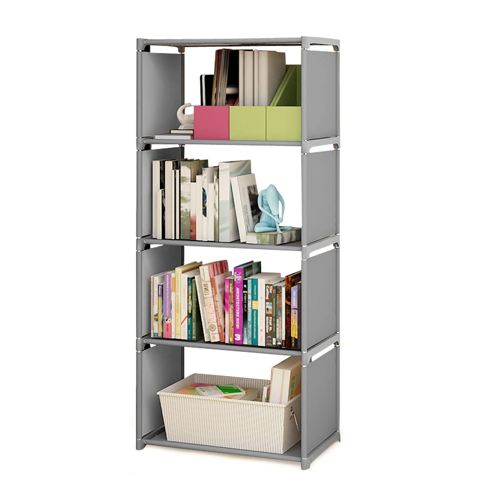 4-Tier Bookcase Storage Rack - Waterproof Bookshelf Organizer for Home, Office & Kids Room | Space-Saving Book Display Stand for Living Room, Bedroom & Study