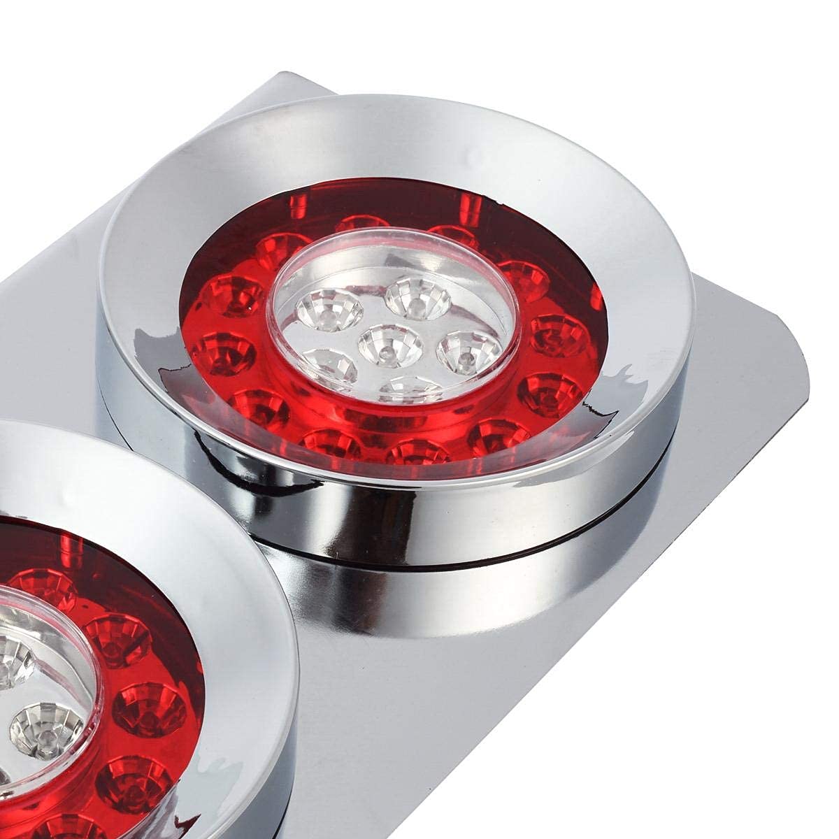 Partsam 2Pcs LED Truck & Trailer Tail Lights Kit with Iron Bracket Base - 12