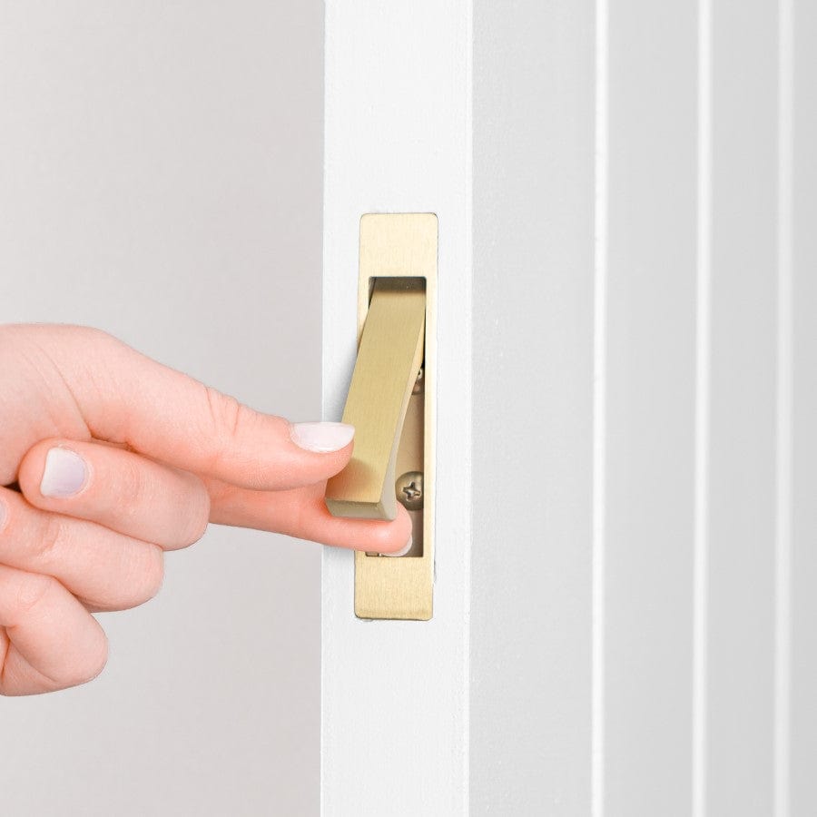 Brushed Brass Concealed Hook Pull Handle - Elegant Cabinet & Drawer Hardware for Modern Home & Office Furniture