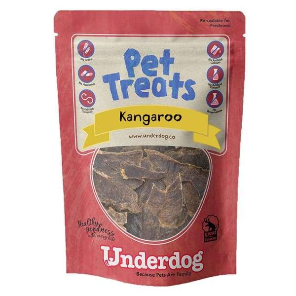 Premium Underdog Kangaroo Air-Dried Dog Treats 60g - Grain-Free, High-Protein, All-Natural Chews for Dogs - Perfect for Training, Rewards & Dental Health