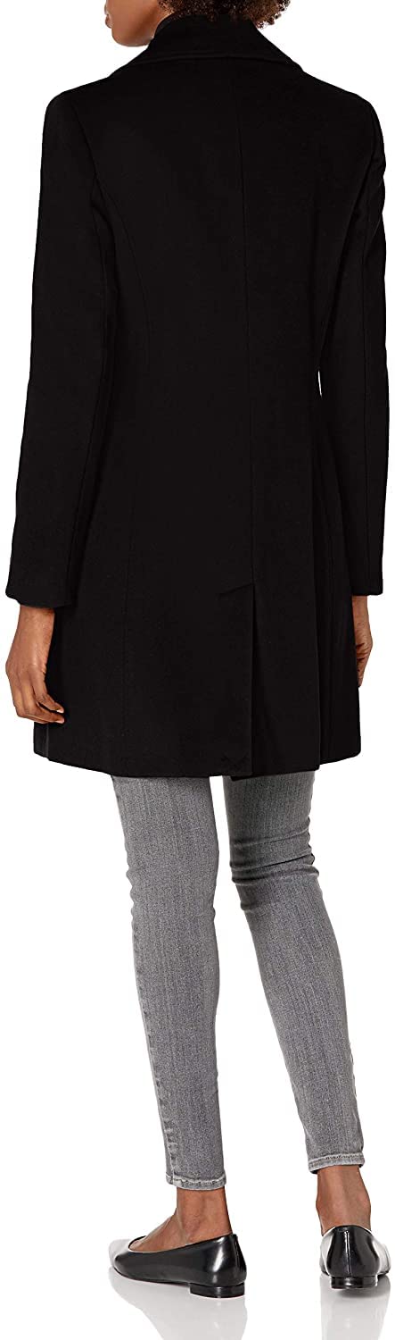 Calvin Klein Women's Classic Cashmere Wool Blend Coat - Warm Winter Trench Coat for Office, Travel & Formal Occasions