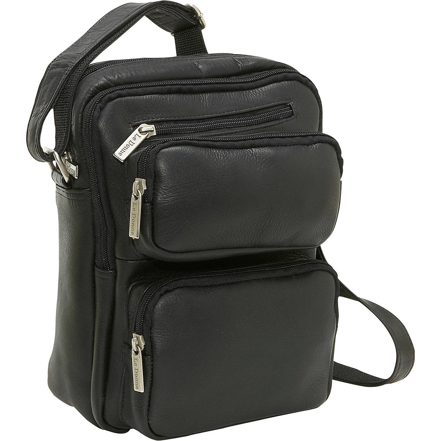 Premium Full-Grain Colombian Vaquetta Cowhide Leather Men's Shoulder Bag - Multi-Pocket Durable Crossbody Bag for Work & Travel (10.5