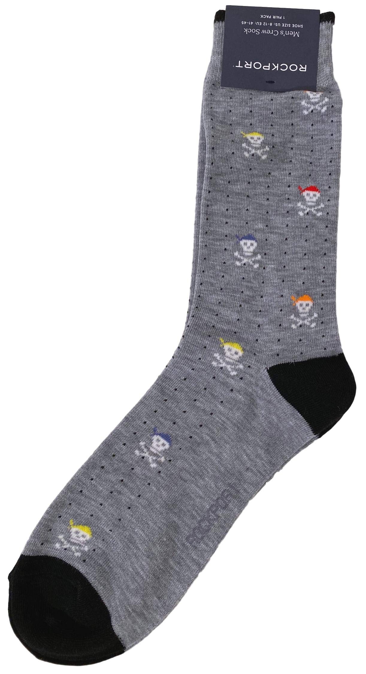 Rockport Men's Skull Print Pin Dot Dress Socks - One Size - Stylish & Comfortable Formal Socks for Business, Office & Special Occasions