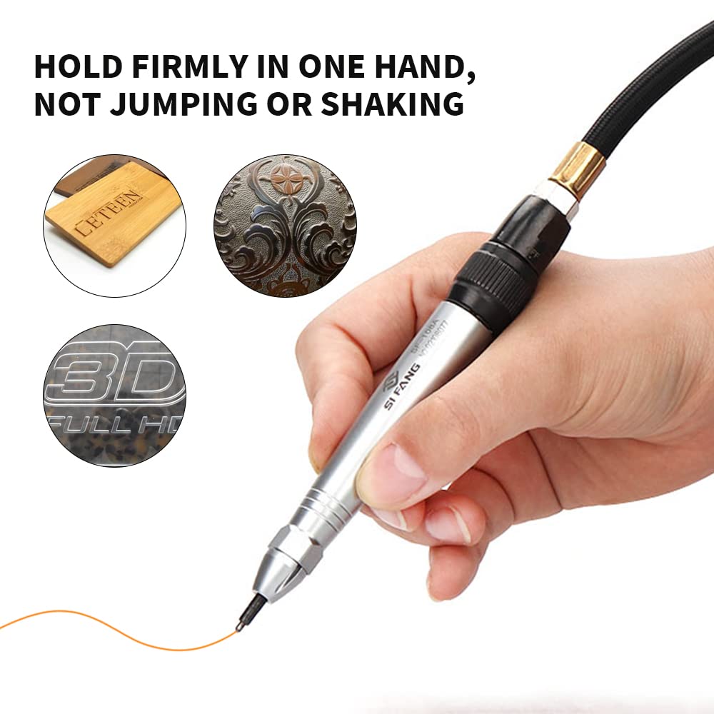SI FANG Air Micro Die Grinder Kit - Pneumatic Engraving Pen for Glass, Ceramics & Metal | Precision Grinding, Cutting & Polishing Tool | Perfect for Jewelry Making, DIY Crafts & Metalworking Projects