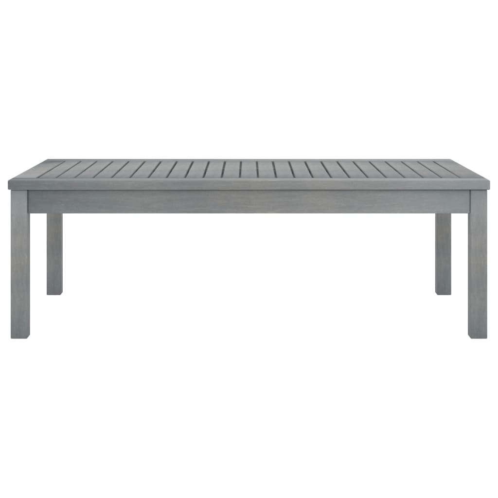39.4x19.7x13 Inch Gray Acacia Wood Square Bistro Table - Outdoor Dining Table for Backyard, Garden, Patio & Poolside - Indoor/Outdoor Coffee Table & End Table - Perfect for Al Fresco Dining, Entertaining & Relaxation
