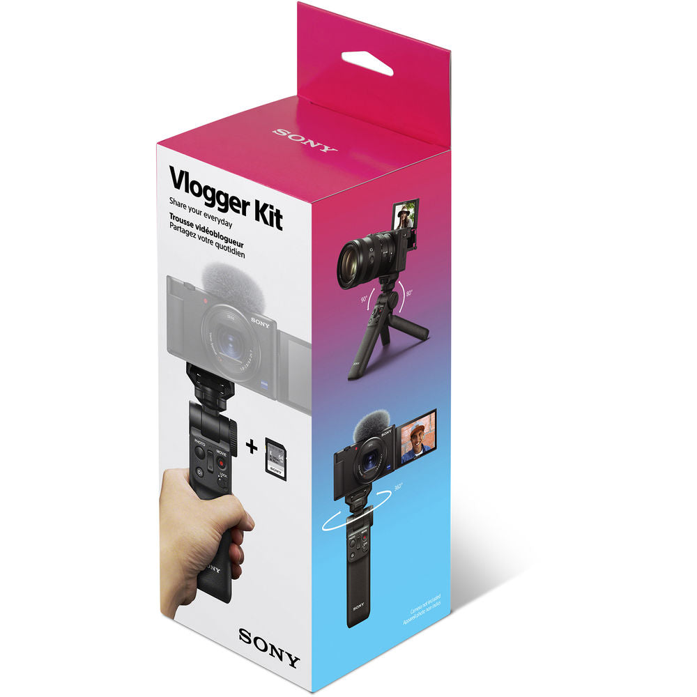 Sony Vlogging Camera Accessory Kit - Includes Microphone, Tripod & LED Light for YouTube, TikTok & Travel Vlogging - Perfect for Content Creators & Beginners
