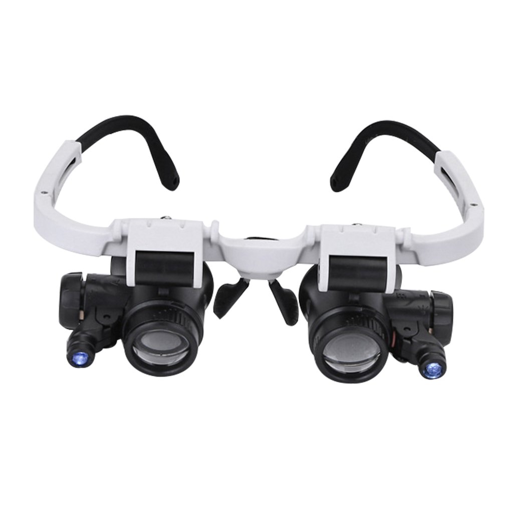 **Head-Mounted Magnifying Glasses with LED Light - 8X 15X 23X Adjustable Magnification for Jewelry Making, Sewing, Reading & Crafts - Hands-Free Headband Magnifier for Precision Work & Repair**    *(Perfect for Watch Repair, Soldering, Embroidery & Detailed Hobbies)*