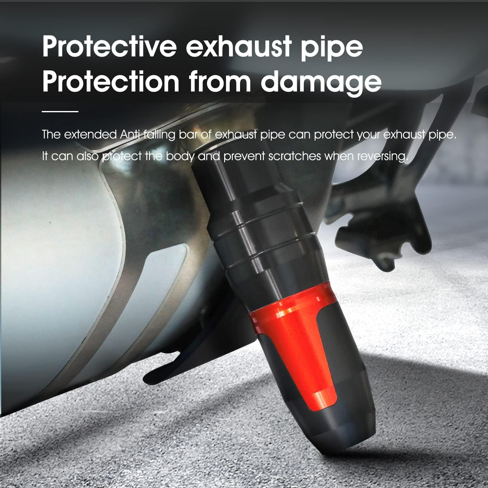 Universal Motorcycle Exhaust Pipe Protector - Anti-Falling Bar Frame Sliders (Red) - Fits Multistrada, CB300R, CBR500R, ZX6R, ZX14R, Ninja 500, RSV4, RC51 - Perfect for Street Bikes and Racing Motorcycles