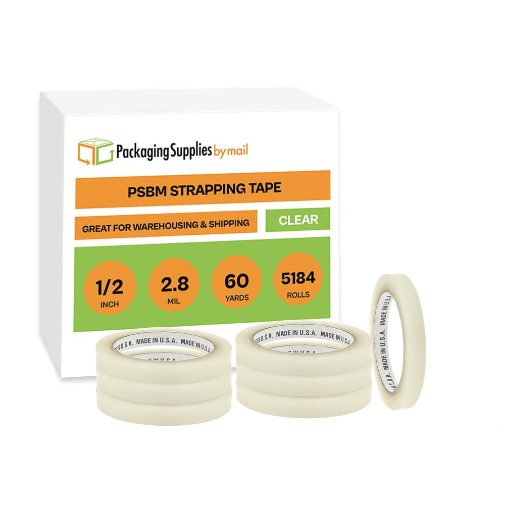 PSBM 1/2 Inch Clear Strapping Tape - 0.5