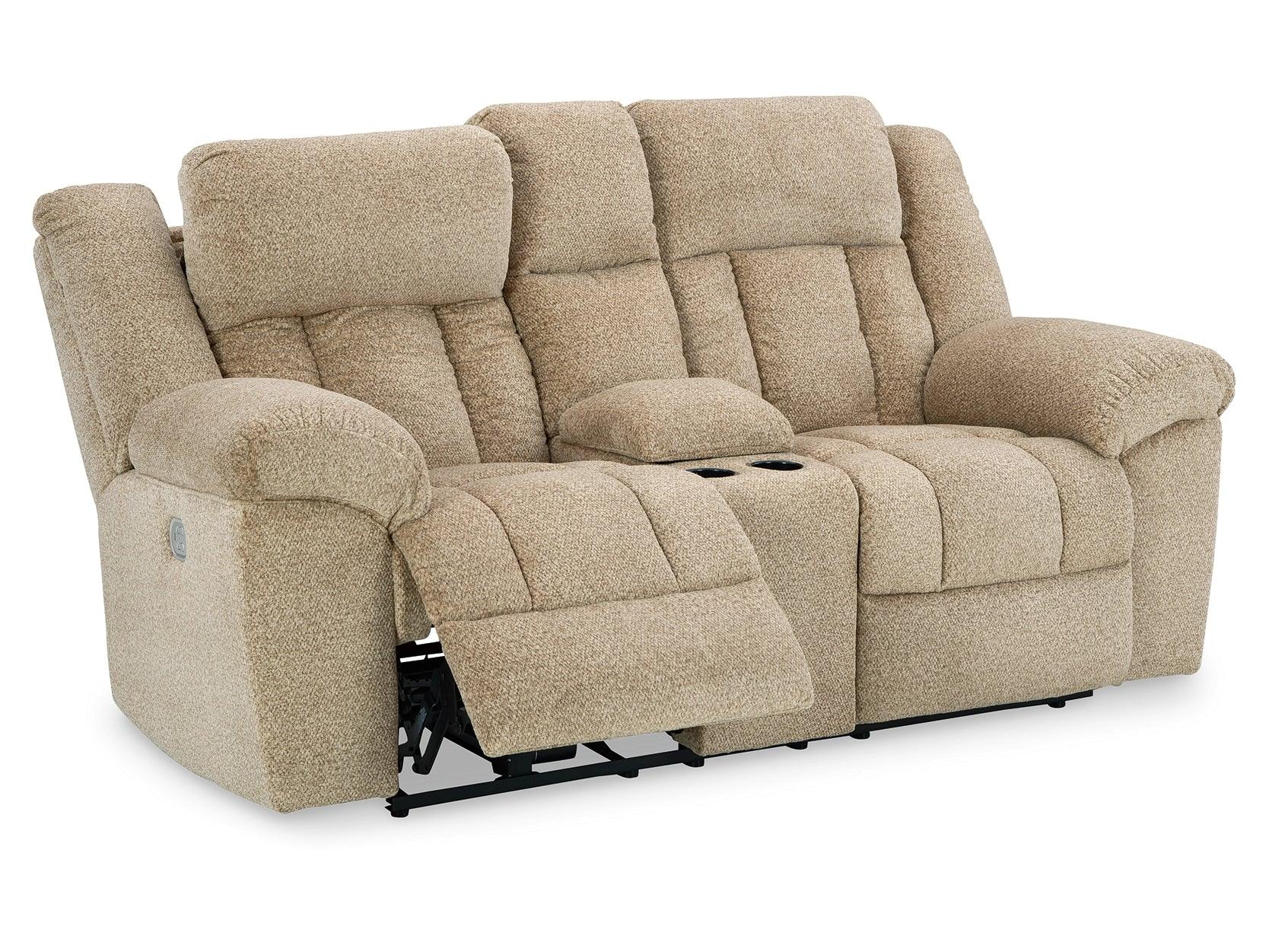 Tip Off Wheat Loveseat Recliner - Comfortable 2-Seater Reclining Sofa for Living Room, Home Theater & Family Room Relaxation