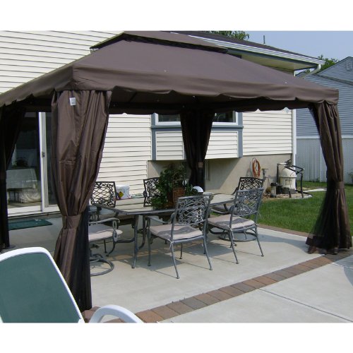 Heritage 10x12 Gazebo Replacement Canopy Top Cover - Heavy Duty RipLock 350 Waterproof Fabric for Outdoor Patio, Backyard, and Garden Shelter (Beige) - Perfect for BBQs, Parties, and Shade Protection