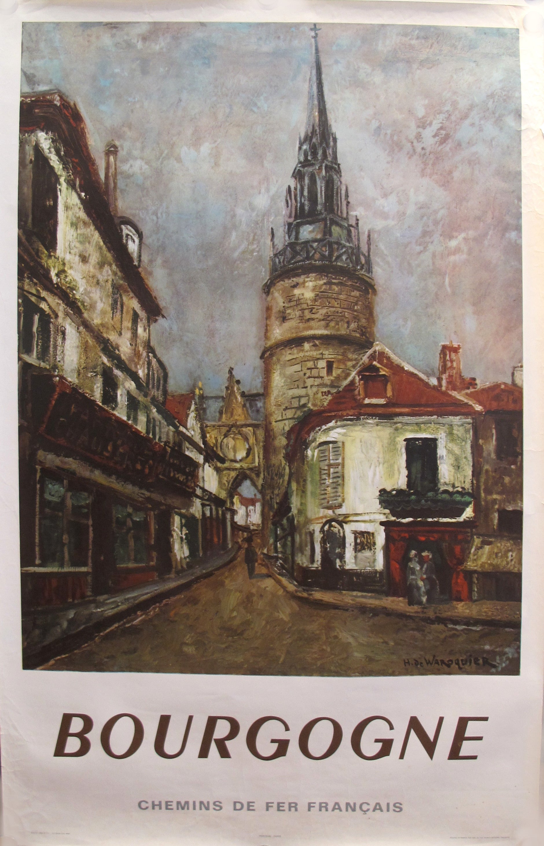 1964 Original Vintage French Travel Poster - French National Railways Bourgogne - Perfect for Home Decor & Retro Wall Art
