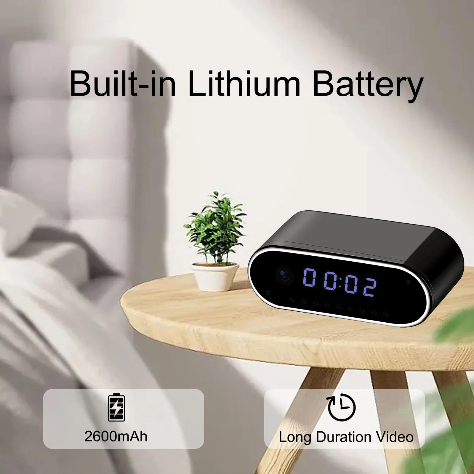 FKINGLRK Mini WiFi Camera - Wireless Hidden Spy Clock Camera with Remote Monitoring, AP/IP Access for Indoor Home Security & Nanny Cam | Perfect for Baby Monitoring, Pet Watching & Office Surveillance