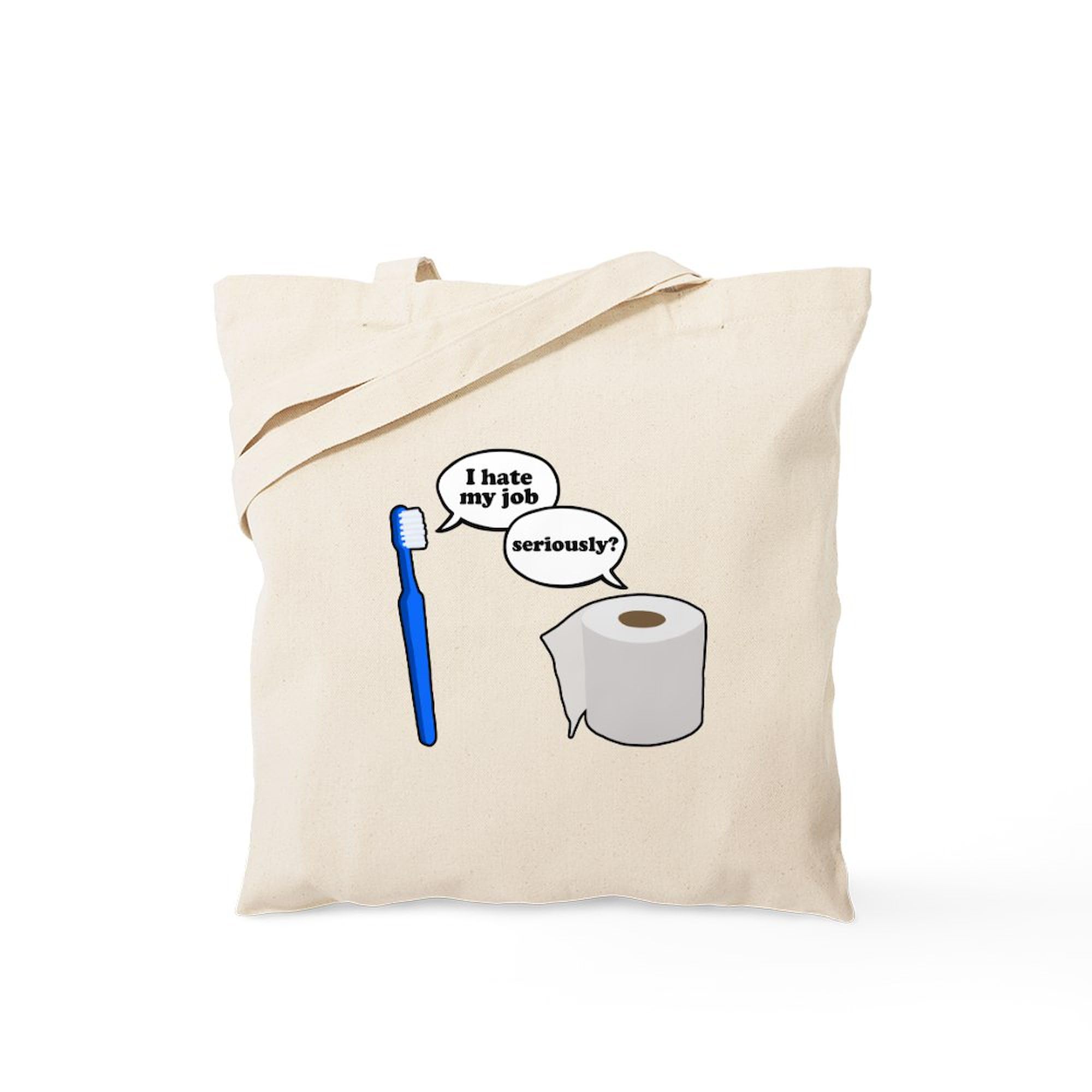 I Hate My Job Tote Bag - Natural Canvas Reusable Shopping Bag for Work, Commute & Groceries - Funny Office Gift & Everyday Use