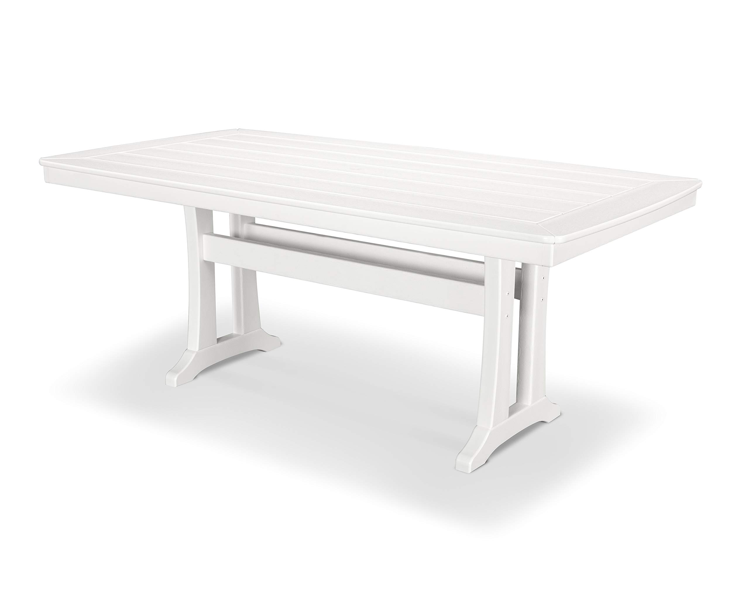 POLYWOOD® White Outdoor Dining Table - Durable, Weather-Resistant, Perfect for Patio, Garden, and Poolside Gatherings